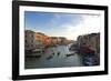 Bustling Riverfront Along the Grand Canal in Venice, Italy-David Noyes-Framed Photographic Print