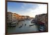 Bustling Riverfront Along the Grand Canal in Venice, Italy-David Noyes-Framed Photographic Print