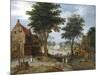 Bustling Village Landscape with Trees-Pieter Brueghel the Younger-Mounted Premium Giclee Print