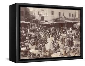 Busy Bazaar in Jaffa-null-Framed Stretched Canvas