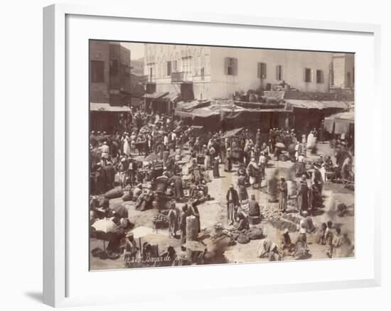 Busy Bazaar in Jaffa-null-Framed Photographic Print