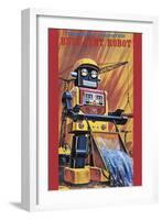 Busy Cart Robot-null-Framed Art Print