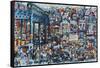 Busy City in 1934-Bill Bell-Framed Stretched Canvas