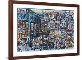 Busy City in 1934-Bill Bell-Framed Giclee Print