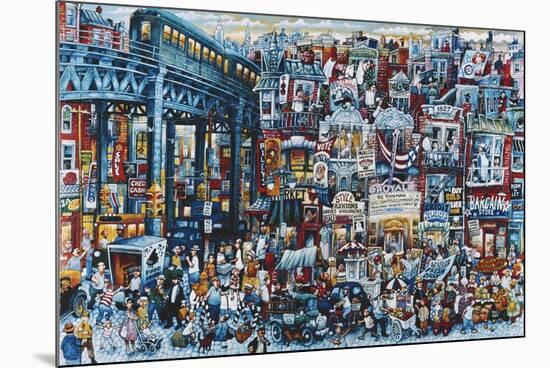 Busy City in 1934-Bill Bell-Mounted Giclee Print