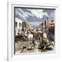 Busy Downtown Denver, Colorado, Late 1870s-null-Framed Giclee Print