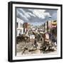 Busy Downtown Denver, Colorado, Late 1870s-null-Framed Giclee Print