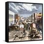 Busy Downtown Denver, Colorado, Late 1870s-null-Framed Stretched Canvas