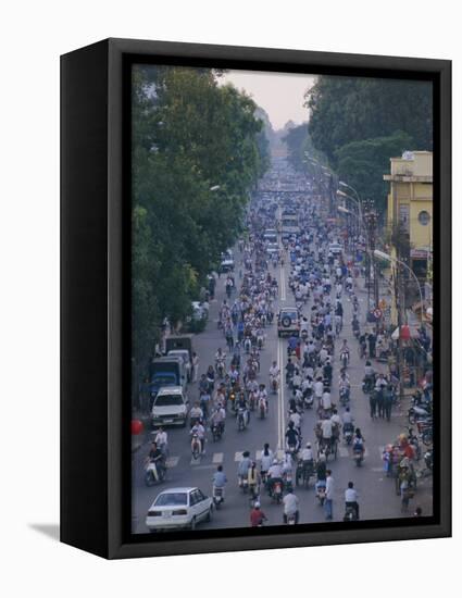 Busy Downtown Street, Ho Chi Minh City (Saigon), Vietnam, Indochina, Asia-Gavin Hellier-Framed Stretched Canvas