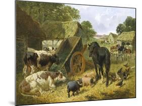 Busy Farmyard-John Frederick Herring II-Mounted Giclee Print