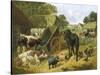 Busy Farmyard-John Frederick Herring II-Stretched Canvas