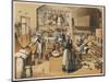 Busy French Bakery-null-Mounted Art Print