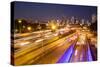 Busy Highway Traffic at Dusk in Sao Paulo, Brazil-Alex Saberi-Stretched Canvas