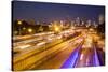 Busy Highway Traffic at Dusk in Sao Paulo, Brazil-Alex Saberi-Stretched Canvas