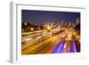 Busy Highway Traffic at Dusk in Sao Paulo, Brazil-Alex Saberi-Framed Premium Photographic Print