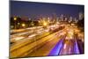 Busy Highway Traffic at Dusk in Sao Paulo, Brazil-Alex Saberi-Mounted Premium Photographic Print