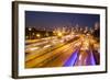 Busy Highway Traffic at Dusk in Sao Paulo, Brazil-Alex Saberi-Framed Photographic Print