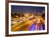 Busy Highway Traffic at Dusk in Sao Paulo, Brazil-Alex Saberi-Framed Photographic Print