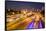 Busy Highway Traffic at Dusk in Sao Paulo, Brazil-Alex Saberi-Framed Stretched Canvas