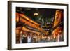 Busy Lijiang Old Town, at Night with Lion Hill and Wan Gu Tower, Lijiang, Yunnan, China, Asia-Andreas Brandl-Framed Photographic Print