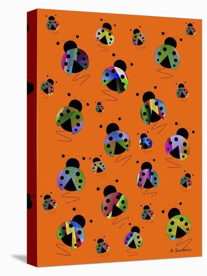 Busy Little Ladybugs-Sartoris ART-Stretched Canvas