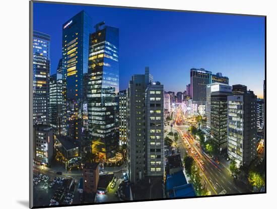 Busy Namdaemun-ro at Dusk in Myeong-dong, Myeongdong, Seoul, South Korea-Gavin Hellier-Mounted Photographic Print