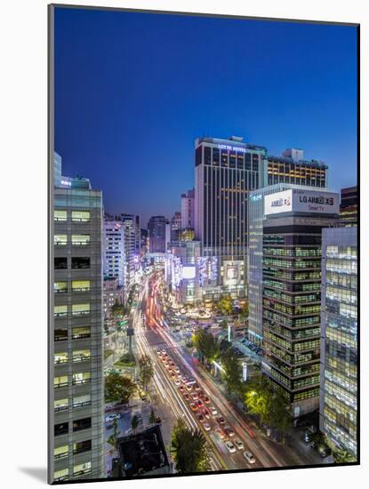 Busy Namdaemun-ro at Dusk in Myeong-dong, Myeongdong, Seoul, South Korea-Gavin Hellier-Mounted Photographic Print