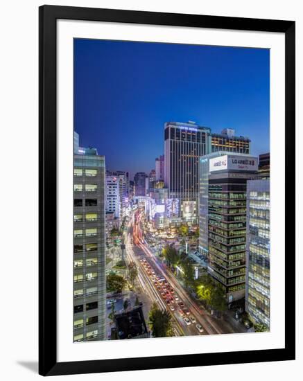 Busy Namdaemun-ro at Dusk in Myeong-dong, Myeongdong, Seoul, South Korea-Gavin Hellier-Framed Photographic Print