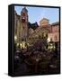 Busy Pavement Cafe at Dusk, with the Cathedral Beyond, Amalfi, Campania, Italy-Ruth Tomlinson-Framed Stretched Canvas