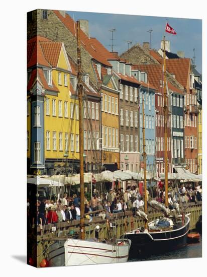 Busy Restaurant Area, Nyhavn, Copenhagen, Denmark, Scandinavia, Europe-Harding Robert-Stretched Canvas