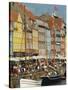 Busy Restaurant Area, Nyhavn, Copenhagen, Denmark, Scandinavia, Europe-Harding Robert-Stretched Canvas