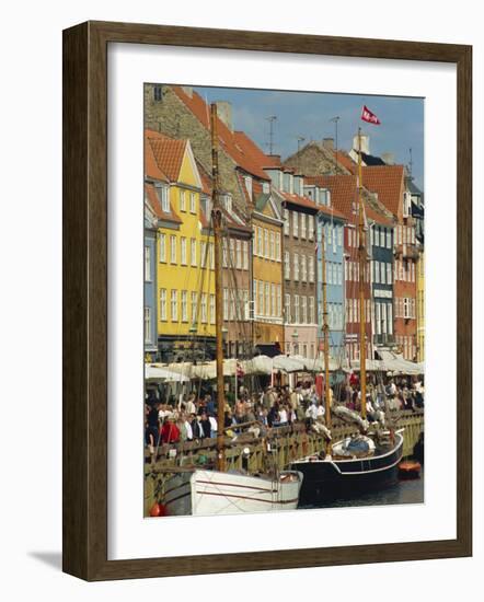 Busy Restaurant Area, Nyhavn, Copenhagen, Denmark, Scandinavia, Europe-Harding Robert-Framed Photographic Print