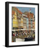 Busy Restaurant Area, Nyhavn, Copenhagen, Denmark, Scandinavia, Europe-Harding Robert-Framed Photographic Print