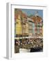 Busy Restaurant Area, Nyhavn, Copenhagen, Denmark, Scandinavia, Europe-Harding Robert-Framed Photographic Print