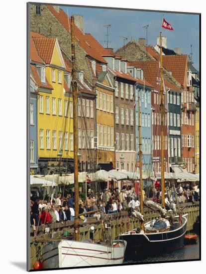 Busy Restaurant Area, Nyhavn, Copenhagen, Denmark, Scandinavia, Europe-Harding Robert-Mounted Photographic Print