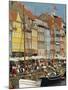 Busy Restaurant Area, Nyhavn, Copenhagen, Denmark, Scandinavia, Europe-Harding Robert-Mounted Photographic Print