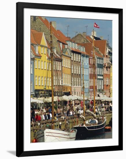 Busy Restaurant Area, Nyhavn, Copenhagen, Denmark, Scandinavia, Europe-Harding Robert-Framed Photographic Print