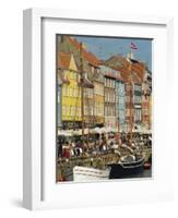 Busy Restaurant Area, Nyhavn, Copenhagen, Denmark, Scandinavia, Europe-Harding Robert-Framed Photographic Print