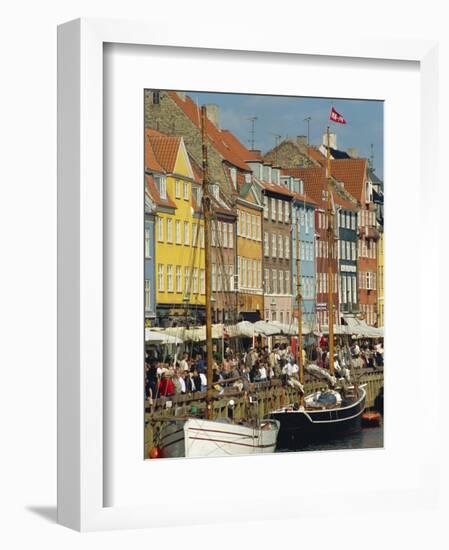 Busy Restaurant Area, Nyhavn, Copenhagen, Denmark, Scandinavia, Europe-Harding Robert-Framed Photographic Print