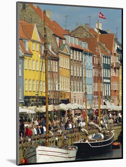 Busy Restaurant Area, Nyhavn, Copenhagen, Denmark, Scandinavia, Europe-Harding Robert-Mounted Photographic Print