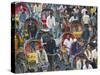 Busy Rickshaw Traffic on a Street Crossing in Dhaka, Bangladesh, Asia-Michael Runkel-Stretched Canvas