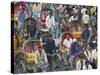 Busy Rickshaw Traffic on a Street Crossing in Dhaka, Bangladesh, Asia-Michael Runkel-Stretched Canvas