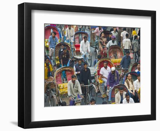 Busy Rickshaw Traffic on a Street Crossing in Dhaka, Bangladesh, Asia-Michael Runkel-Framed Photographic Print