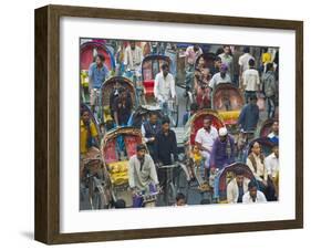 Busy Rickshaw Traffic on a Street Crossing in Dhaka, Bangladesh, Asia-Michael Runkel-Framed Photographic Print