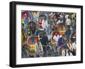 Busy Rickshaw Traffic on a Street Crossing in Dhaka, Bangladesh, Asia-Michael Runkel-Framed Photographic Print