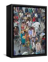 Busy Rickshaw Traffic on a Street Crossing in Dhaka, Bangladesh, Asia-Michael Runkel-Framed Stretched Canvas