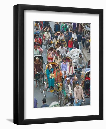 Busy Rickshaw Traffic on a Street Crossing in Dhaka, Bangladesh, Asia-Michael Runkel-Framed Photographic Print