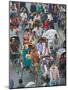 Busy Rickshaw Traffic on a Street Crossing in Dhaka, Bangladesh, Asia-Michael Runkel-Mounted Photographic Print