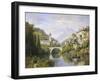 Busy Riverside Village, c.1883-Charles Kuwasseg-Framed Giclee Print