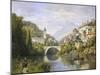 Busy Riverside Village, c.1883-Charles Kuwasseg-Mounted Giclee Print